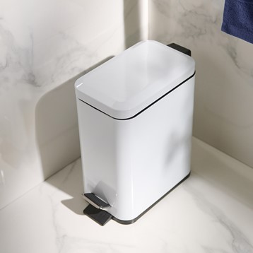 Axus White Rectangle Pedal Bin Image