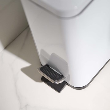 Axus White Rectangle Pedal Bin Image