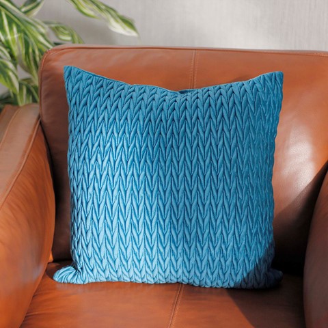 Amory Teal Textured Cushion