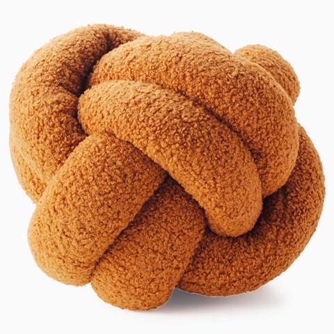 Rust Boucle Knot Fleece Cushion