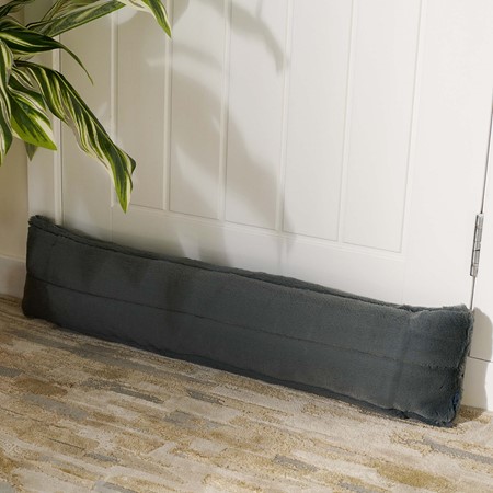 Empress Faux Fur Draught Excluder - Charcoal primary image