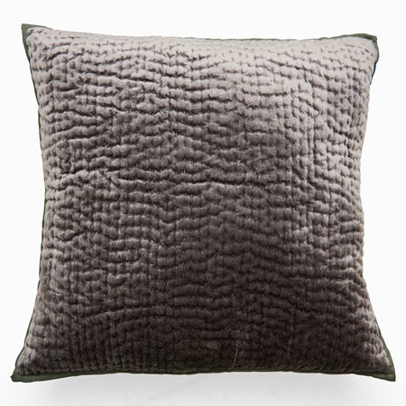 Brooklands Graphite Quilted Velvet Cushion image