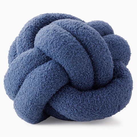 Blue Boucle Knot Fleece Cushion