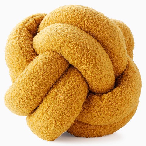 Saffron Boucle Knot Fleece Cushion