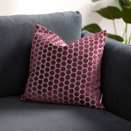 Jorvik Aubergine Velvet Cushion primary image