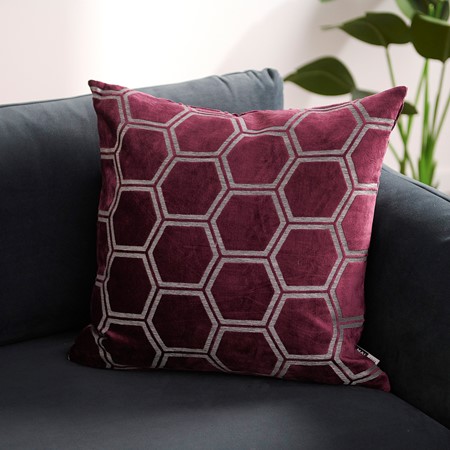 Ivor Aubergine Velvet Cushion primary image