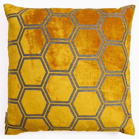 Ivor Gold Cut Velvet Cushion