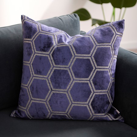 Ivor Navy Velvet Cushion primary image