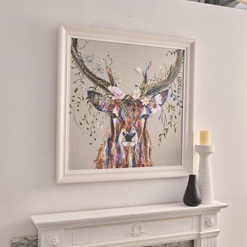 Colourful Stag Framed Print