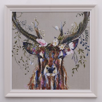Colourful Stag Framed Print Image