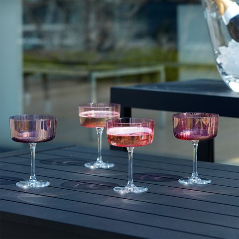 LSA Gems Champagne Glass Garnet Set of 4 230ml