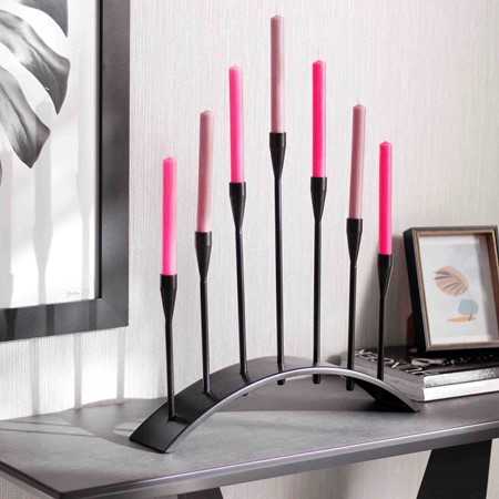 Bridged 7 Black Candle Holder primary image