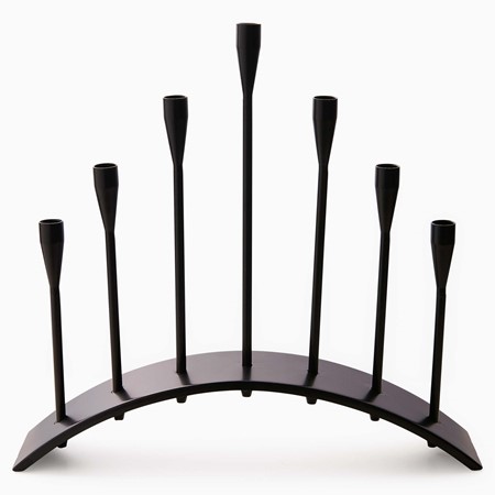 Bridged 7 Black Candle Holder image