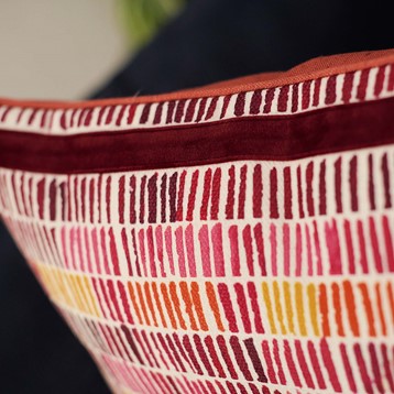 Orange Ombre Lines Cushion Image