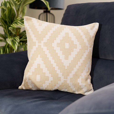 Cream Aztec Jacquard Cushion
