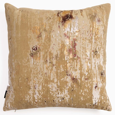 Gold Flock Foil Velvet Cushion