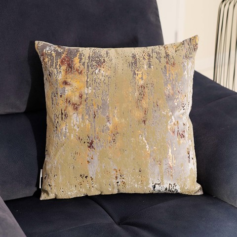 Silver Flock Foil Velvet Cushion