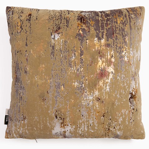 Silver Flock Foil Velvet Cushion
