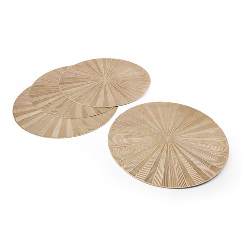 Mikasa Set of 4 Round Gold Placemats