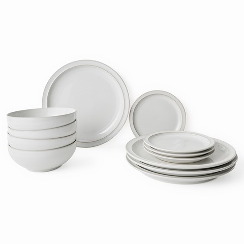 Denby Cotton White 12 Piece Tableware Set