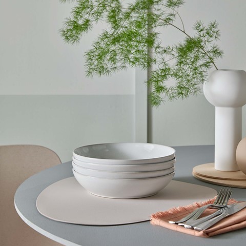 Denby Cotton White Set of 4 Pasta Bowls