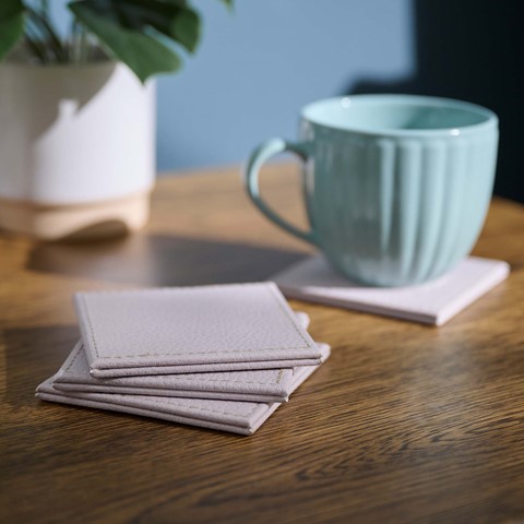 Denby Natural Set of 4 Faux Leather Coasters