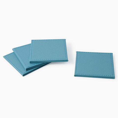 Denby Aqua Set of 4 Faux Leather Coasters