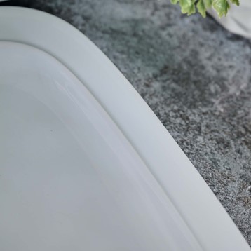 White Denby Square Large Rectangular Platter Image