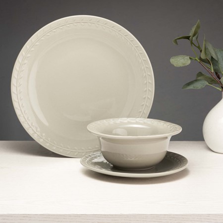 Artisan Street White Leaf Stone 12 Piece Dinner Set primary image
