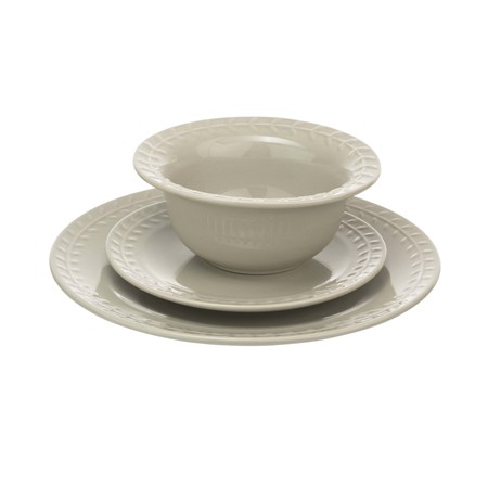 Artisan Street White Leaf Stone 12 Piece Dinner Set image
