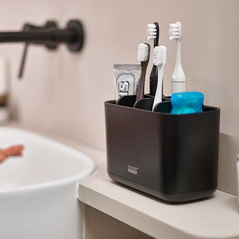 Joseph Joseph Matt Black EasyStore Large Toothbrush Caddy