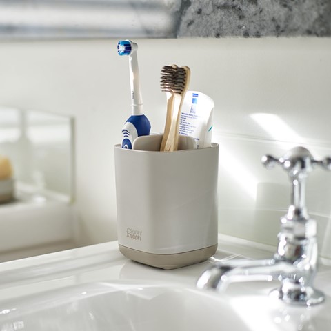 Joseph Joseph Ecru EasyStore Toothbrush Holder