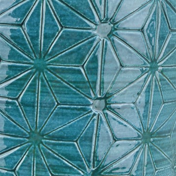 Sidra Aquamarine Stoneware Etch Vase Image