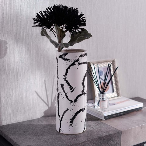Large Sorrell Ceramic Vase Black & White