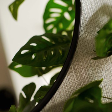 Round Black Mirror Image