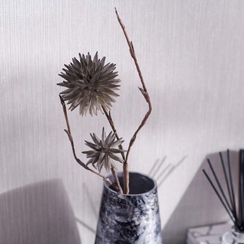 Grey Allium Foam Double Stem Flower