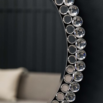 Fallon Diamante Round Mirror Image