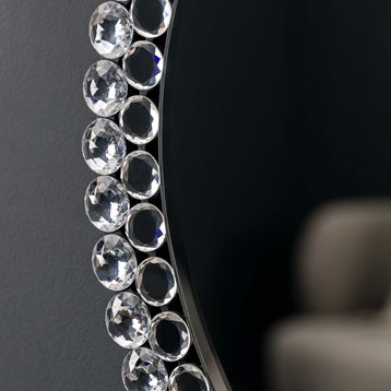 Fallon Diamante Round Mirror Image