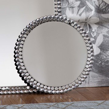 Fallon Diamante Round Mirror Image
