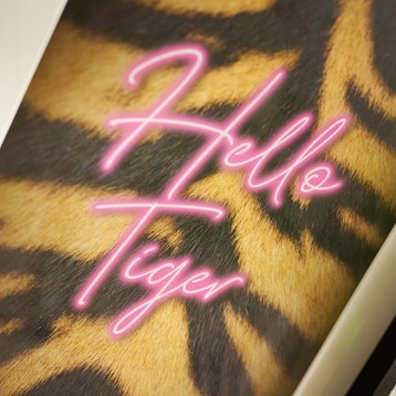 Hello Tiger Animal Print Wall Art Image