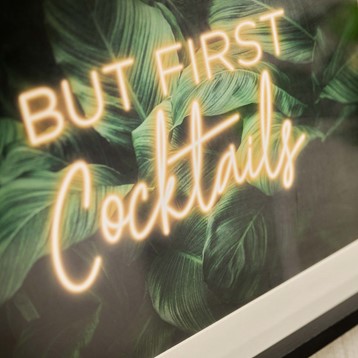 But First Cocktails Neon Wall Art Image