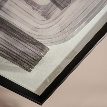 Black Framed Painted Glass Image