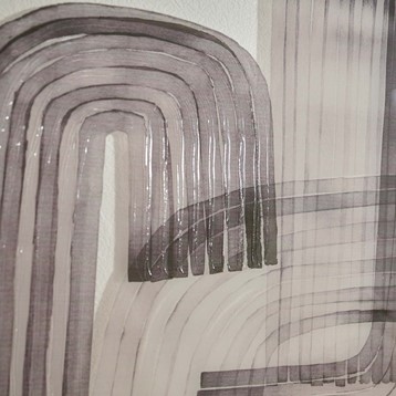 Black Framed Painted Glass Image