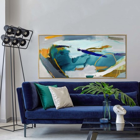 Azara Yellow & Blue Abstract Canvas primary image