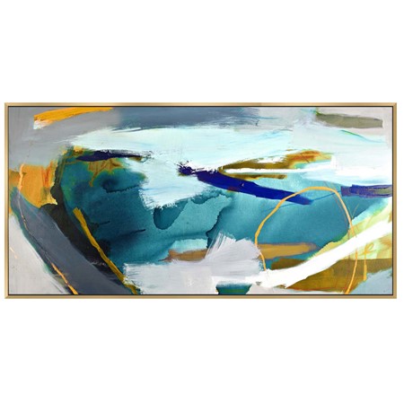Azara Yellow & Blue Abstract Canvas image