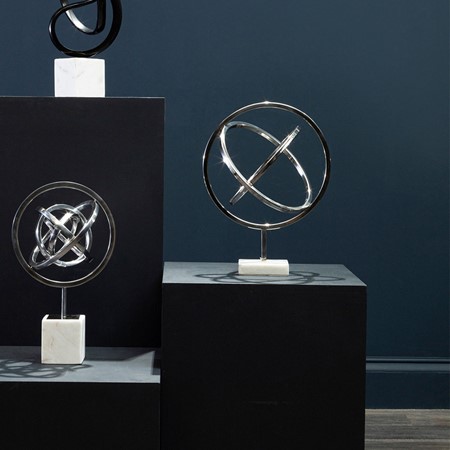 Mirano Spiral Silver Sculpture On Stand primary image