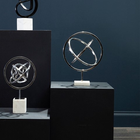 Mirano Spiral Silver Sculpture On Stand