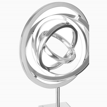 Mirano Spiral Silver Sculpture On Stand Image