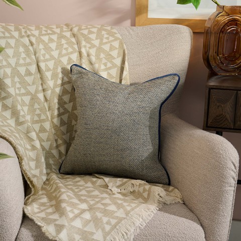 Ada Jacquard Blue Cushion
