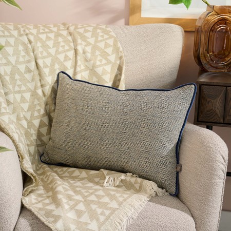 Ada Jacquard Blue Rectangular Cushion primary image